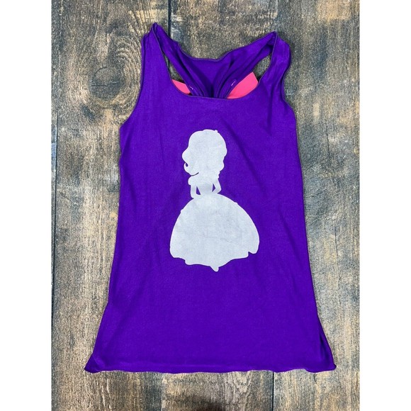Dollys Bow Sofia Princess Women’s Tank Top Size Medium, Purple With Pink Bow! - Picture 1 of 6